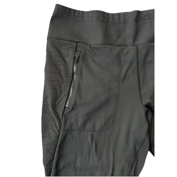 Athleta Peak Hybrid Fleece Tight Legging Black Athleisure Gym Activewear Size XL - Picture 3 of 8